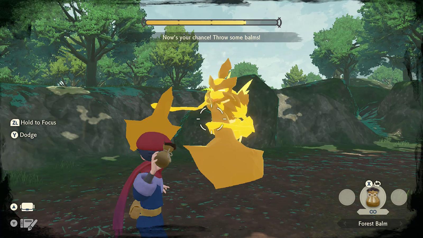 A screenshot of battle graphics in Pokemon Legends Arceus