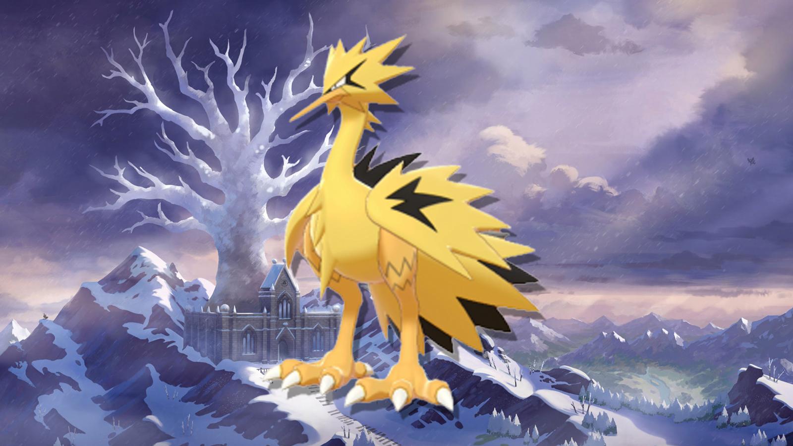 Shiny Galarian Zapdos appearing in Pokemon Sword and Shield