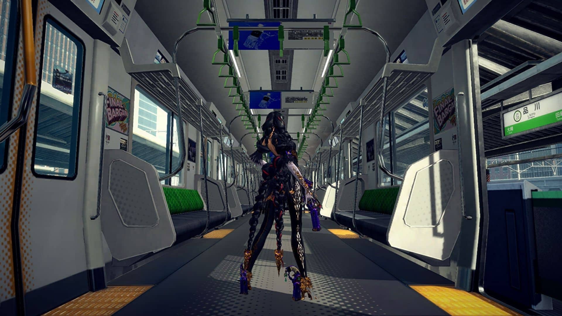 bayonetta standing in train