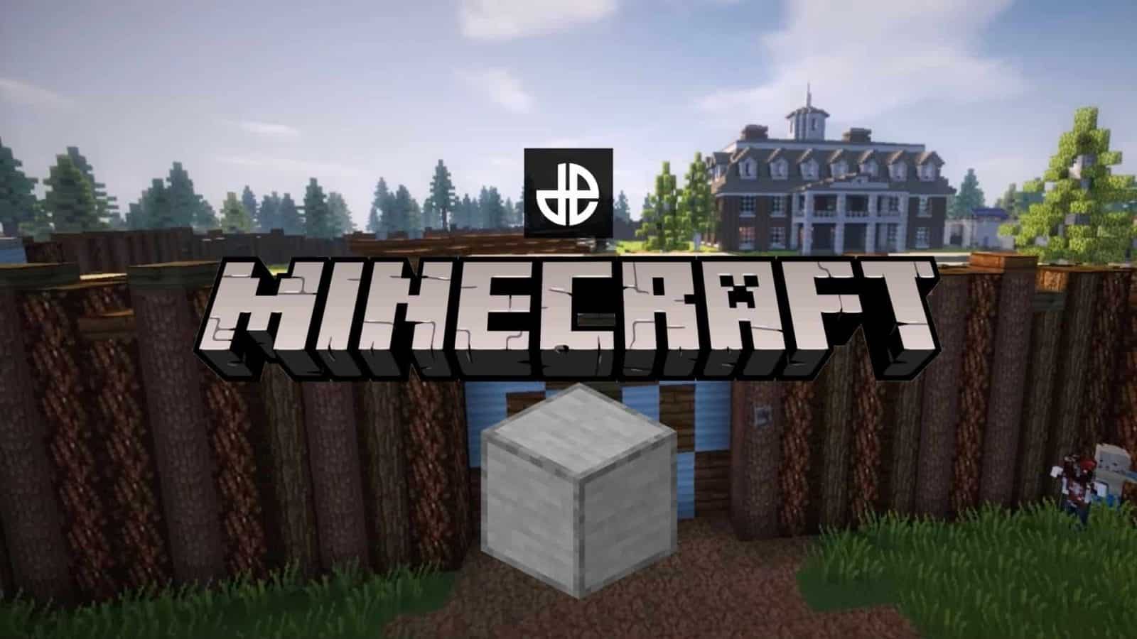 An image of Smooth Stone with the Minecraft logo