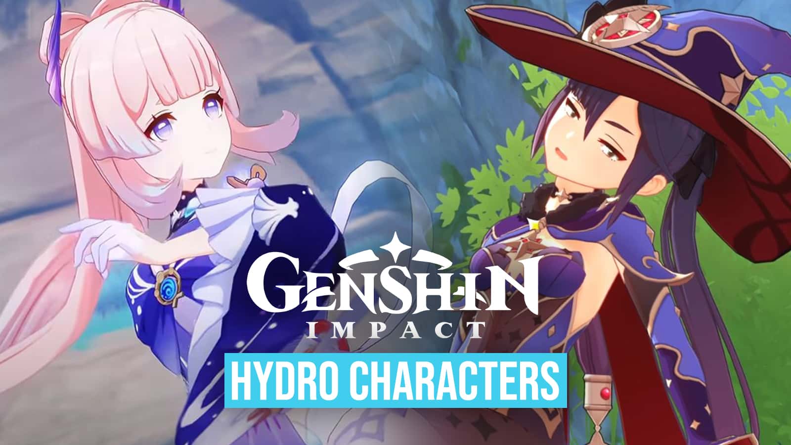 Hydro characters Kokomi and Mona in Genshin Impact