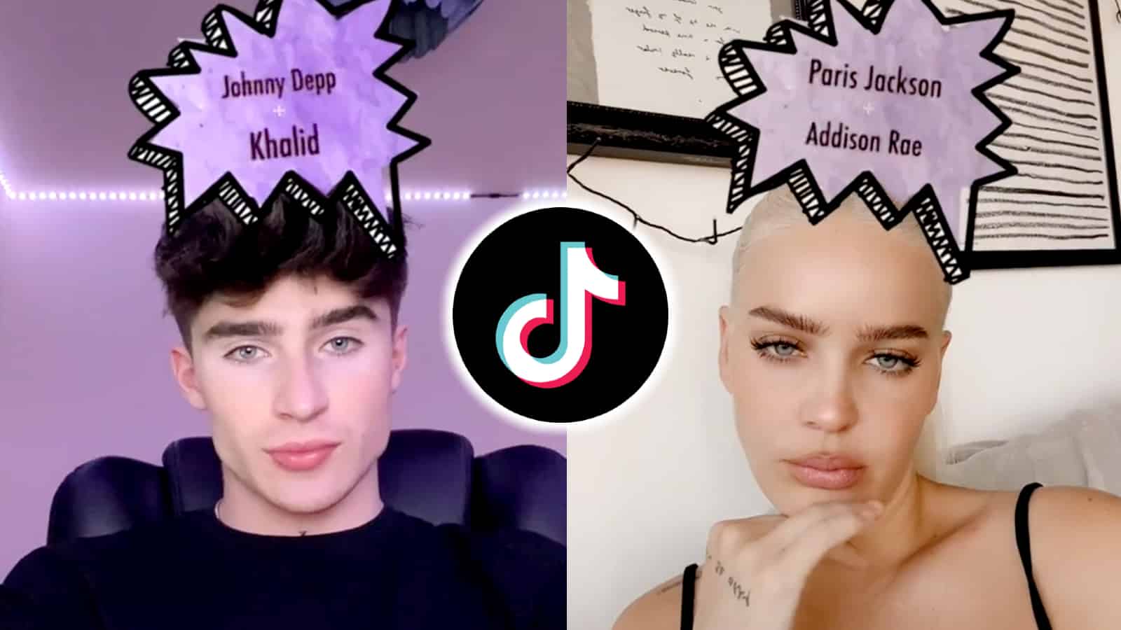 Two people using the 'Who are my parents' filter on TikTok