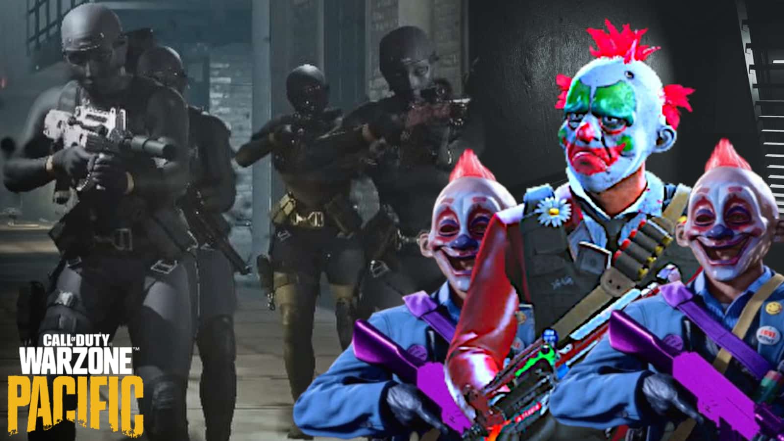 call of duty warzone pacific roze skins clowns