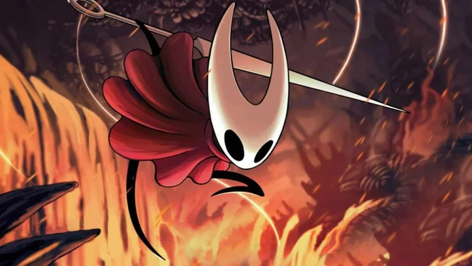 Artwork featuring Hornet, the main character in Hollow Knight Silksong