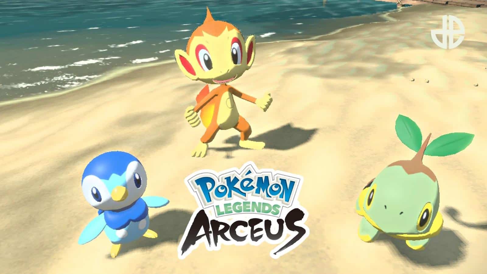 turtwig, chimchar and piplup in pokemon legends arceus