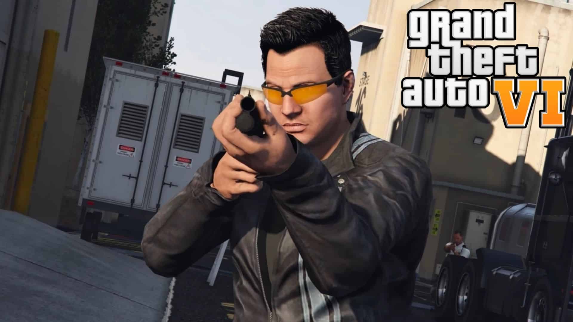 GTA Online character pointing weapon