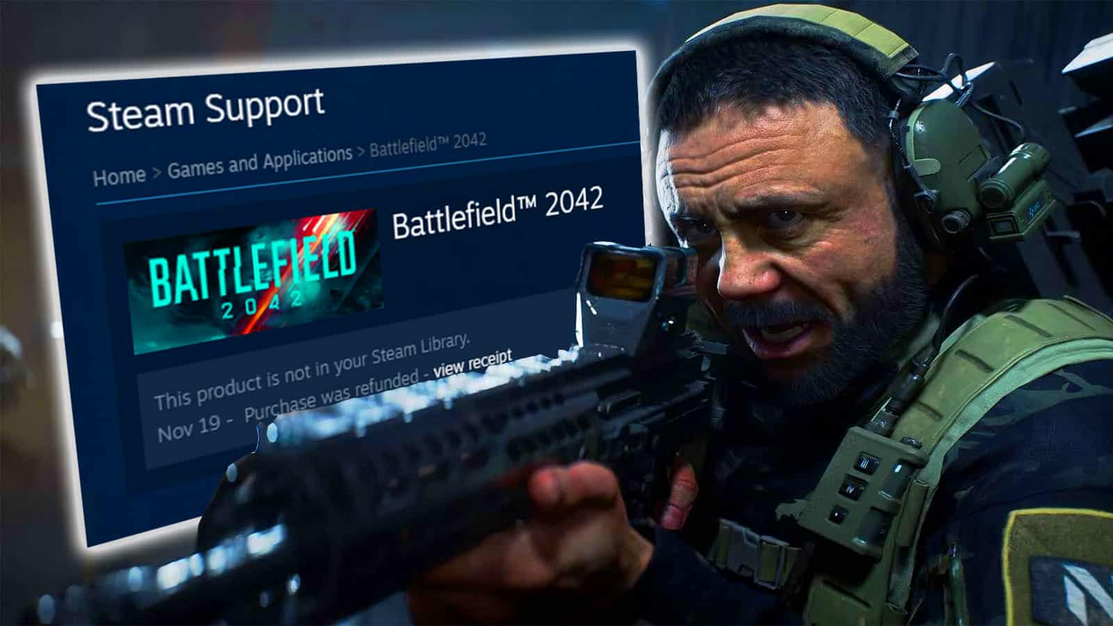 An image of Battlefield 2042 steam refunds.