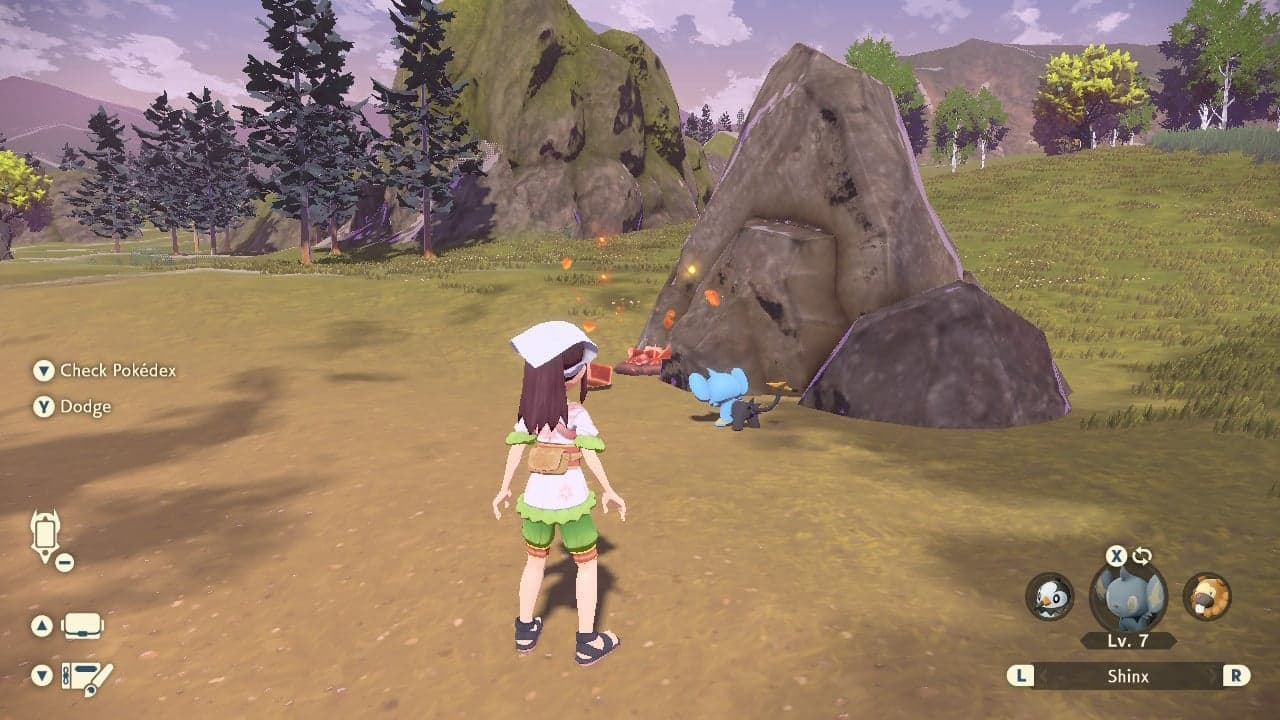 Pokemon Legends Arceus Shinx mining materials screenshot
