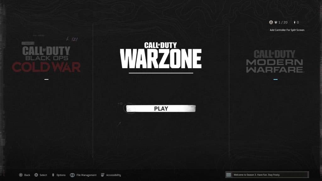 Warzone menu
