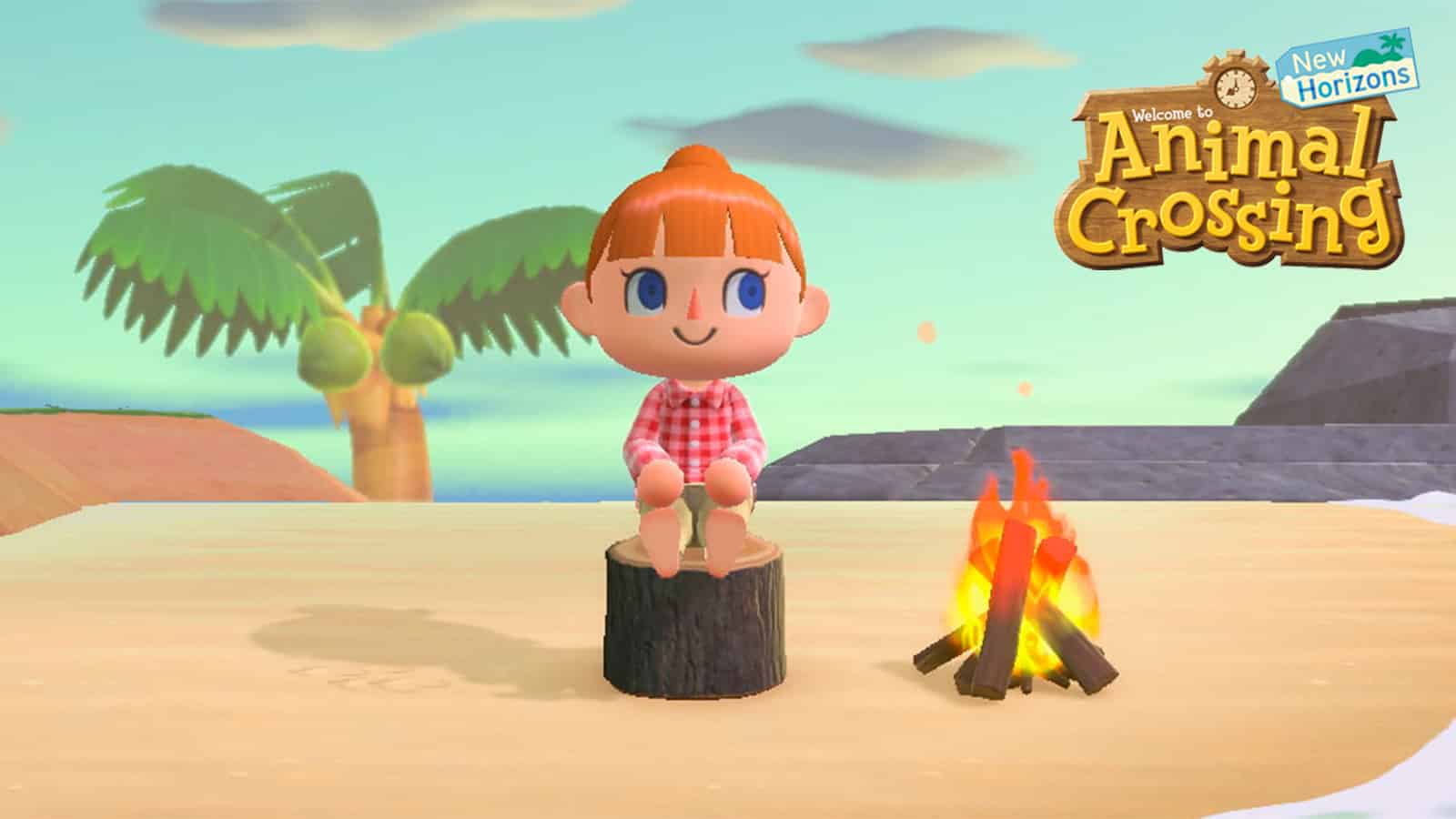 An islander in Animal Crossing New Horizons thinking about their island name