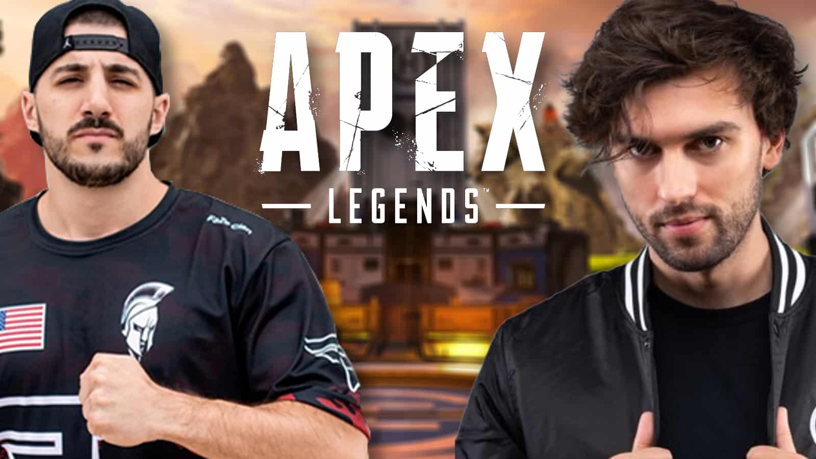 Nickmercs and Snipe3down teaming up in Apex Legends