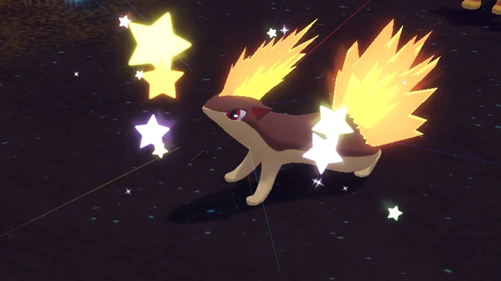 Pokemon Legends Arceus Shiny Quilava in Space-Time Distortion screenshot.