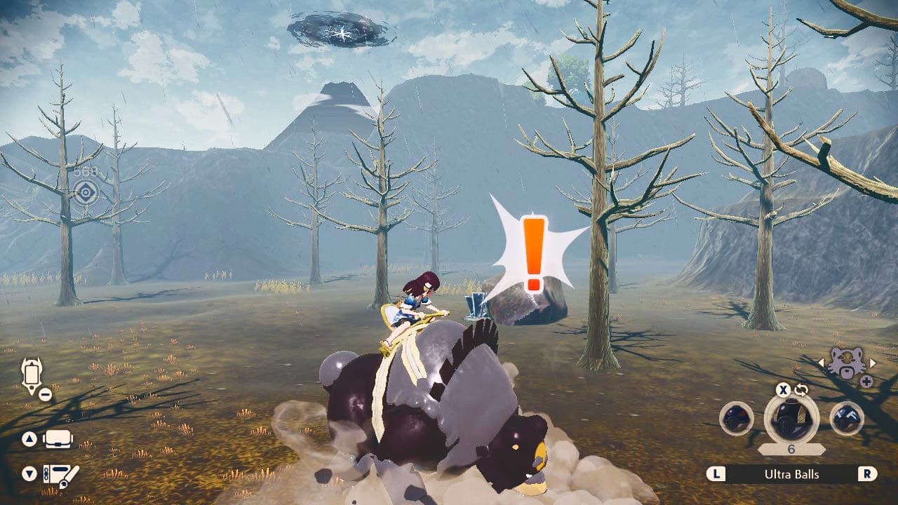 Pokemon Legends Arceus Ursaluna mount digging up items screenshot.