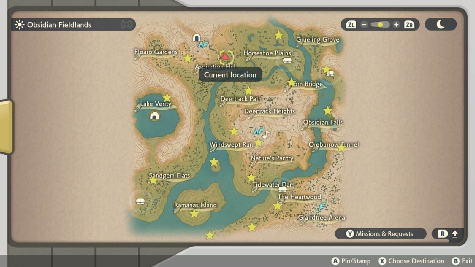 Map in Pokemon legends arceus