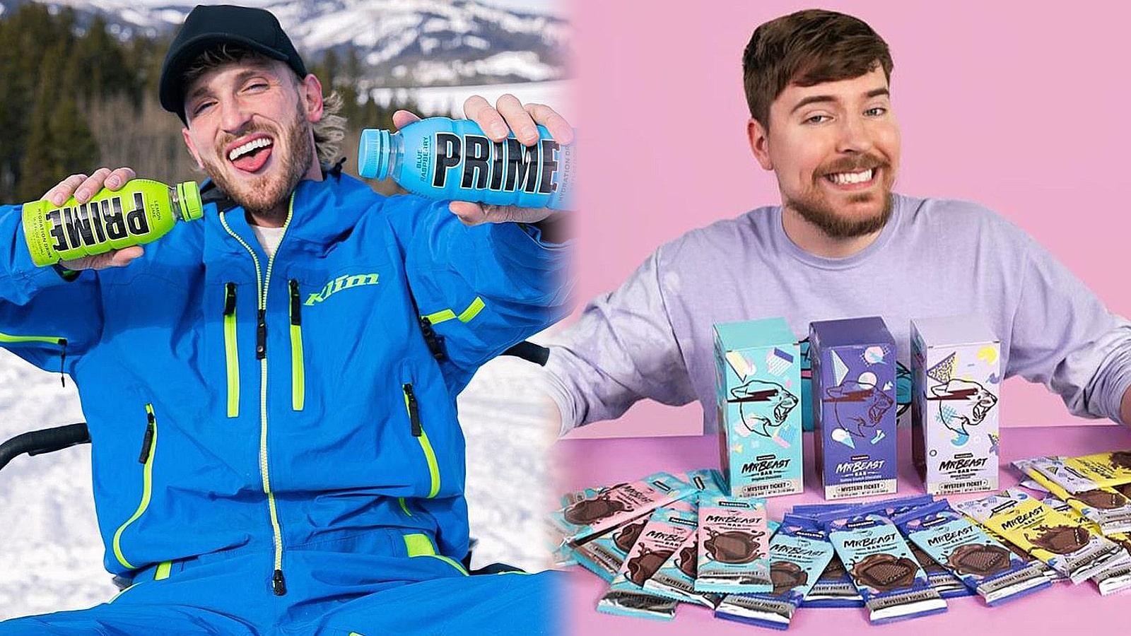 MrBeast and Logan Paul give honst review of Prime Hydration Feastables