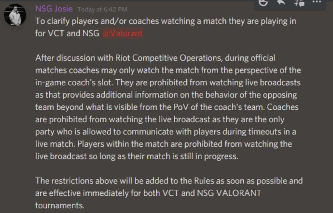 vct stream snipe rule change