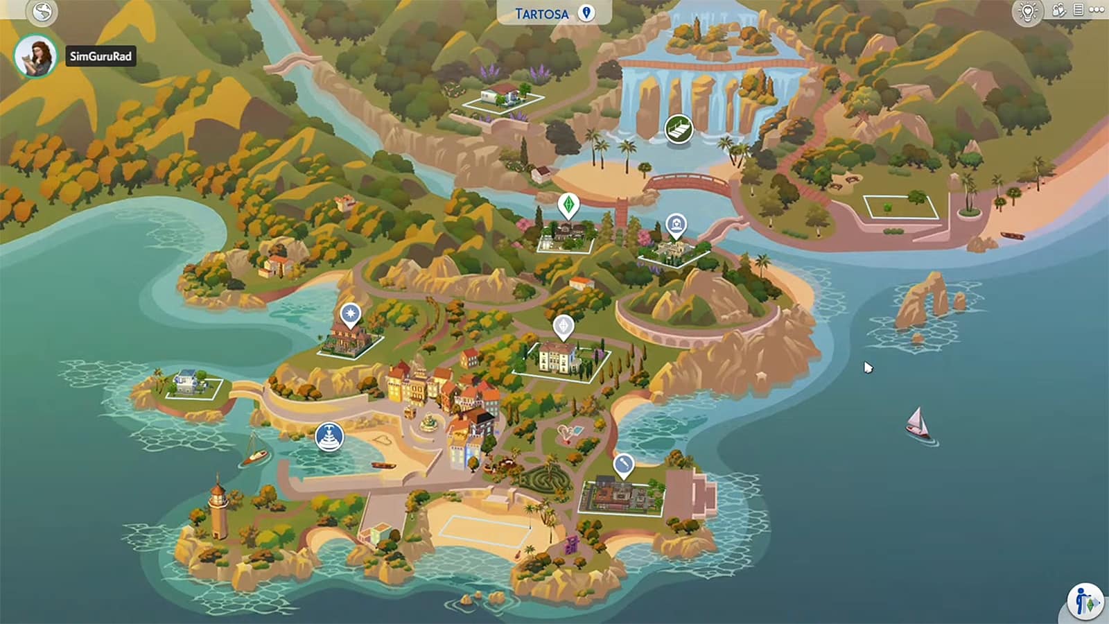 Tartosa world overview in The Sims 4
