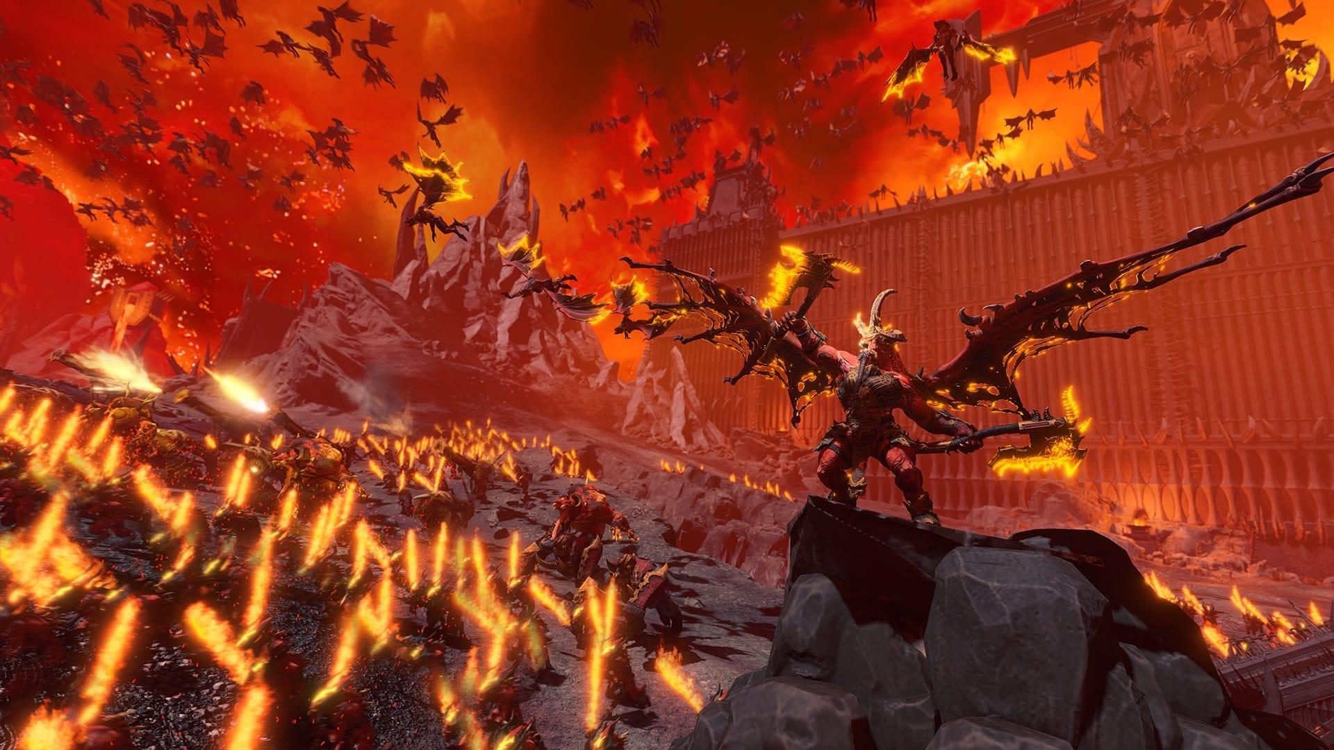 Total War Warhammer 3 screenshot showing the Khorne faction