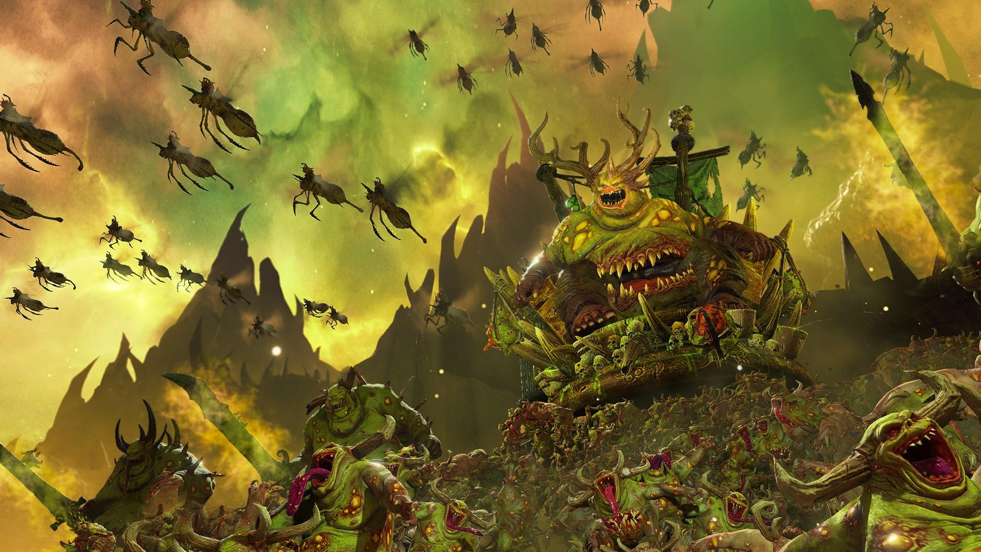 Total War Warhammer 3 screenshot showing the Nurgle faction