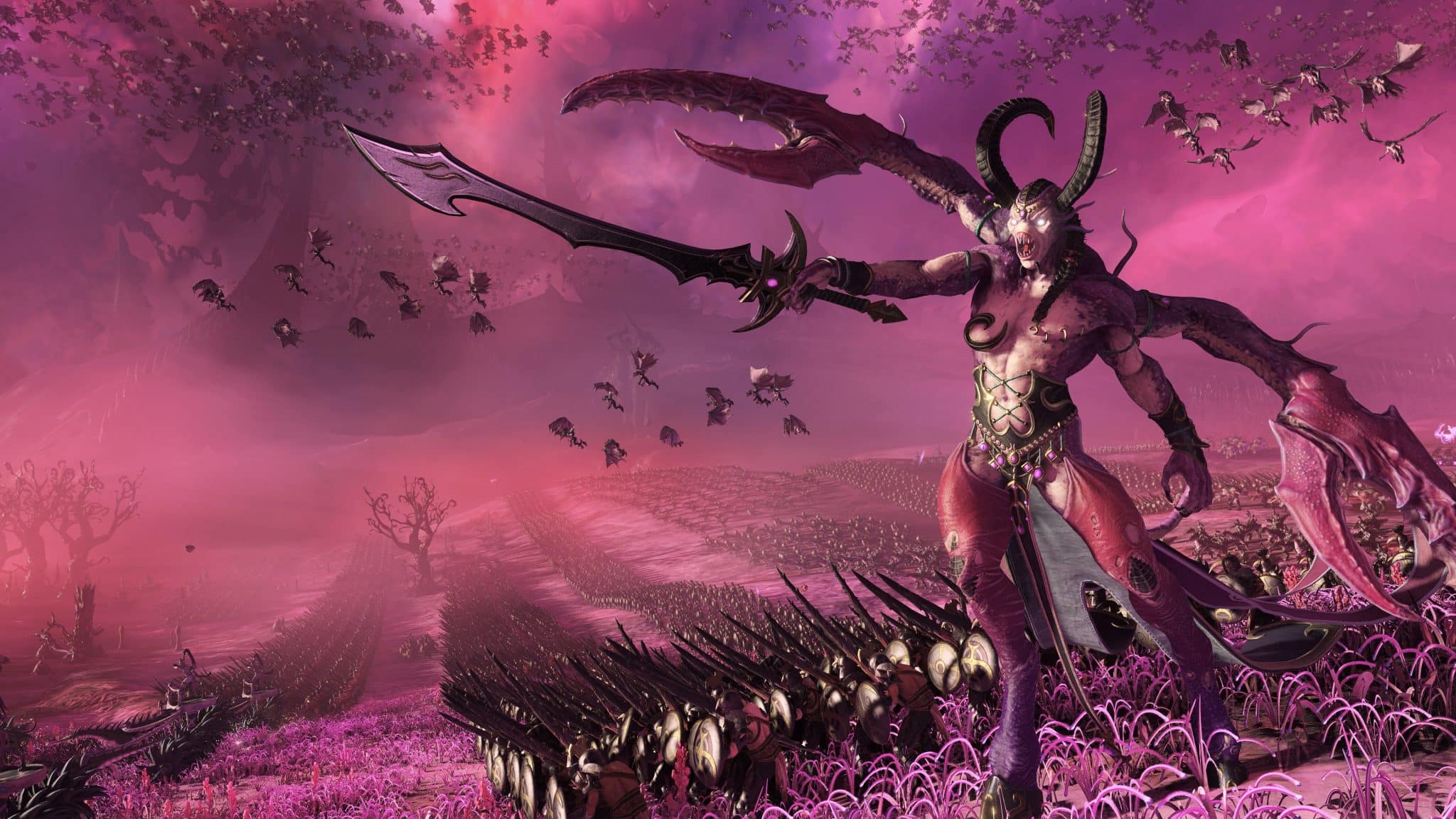 Total War Warhammer 3 screenshot showing Slaanesh
