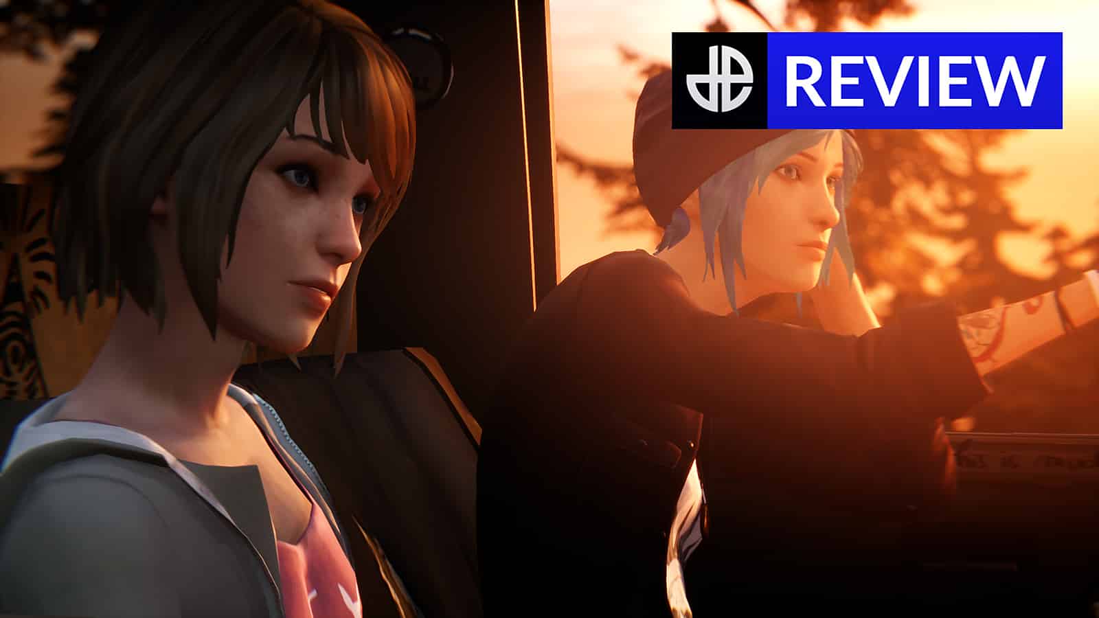 An image of Max and Chloe in Life is Strange Remastered with the words 'review' in the corner