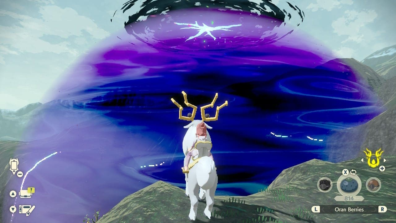 Pokemon Legends Arceus Space-Time distortion screenshot.