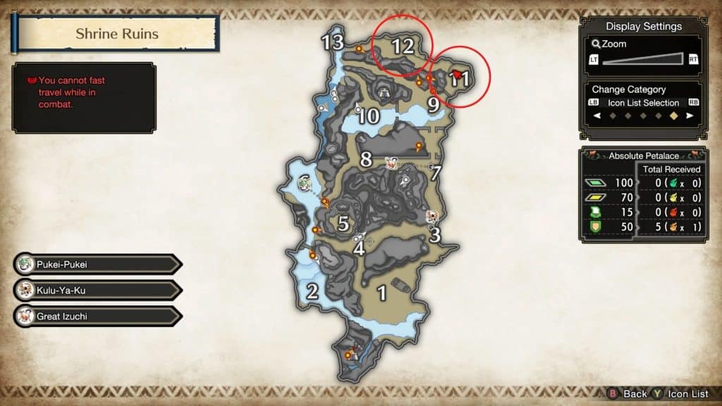 Shrine Ruins Monster Hunter Rise map