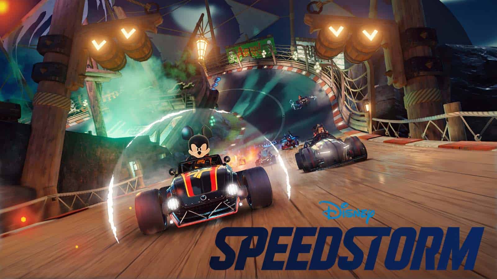 Disney Speedstorm logo with racers