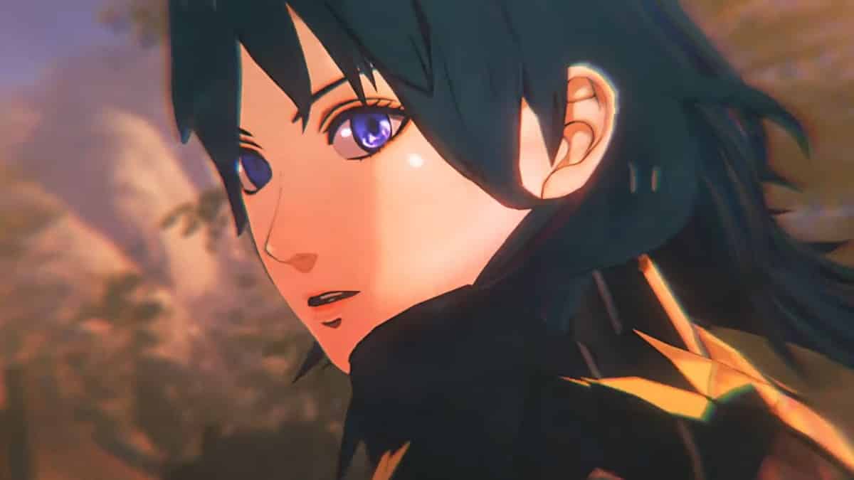 Fire Emblem Warriors Three Hopes Byleth looking up