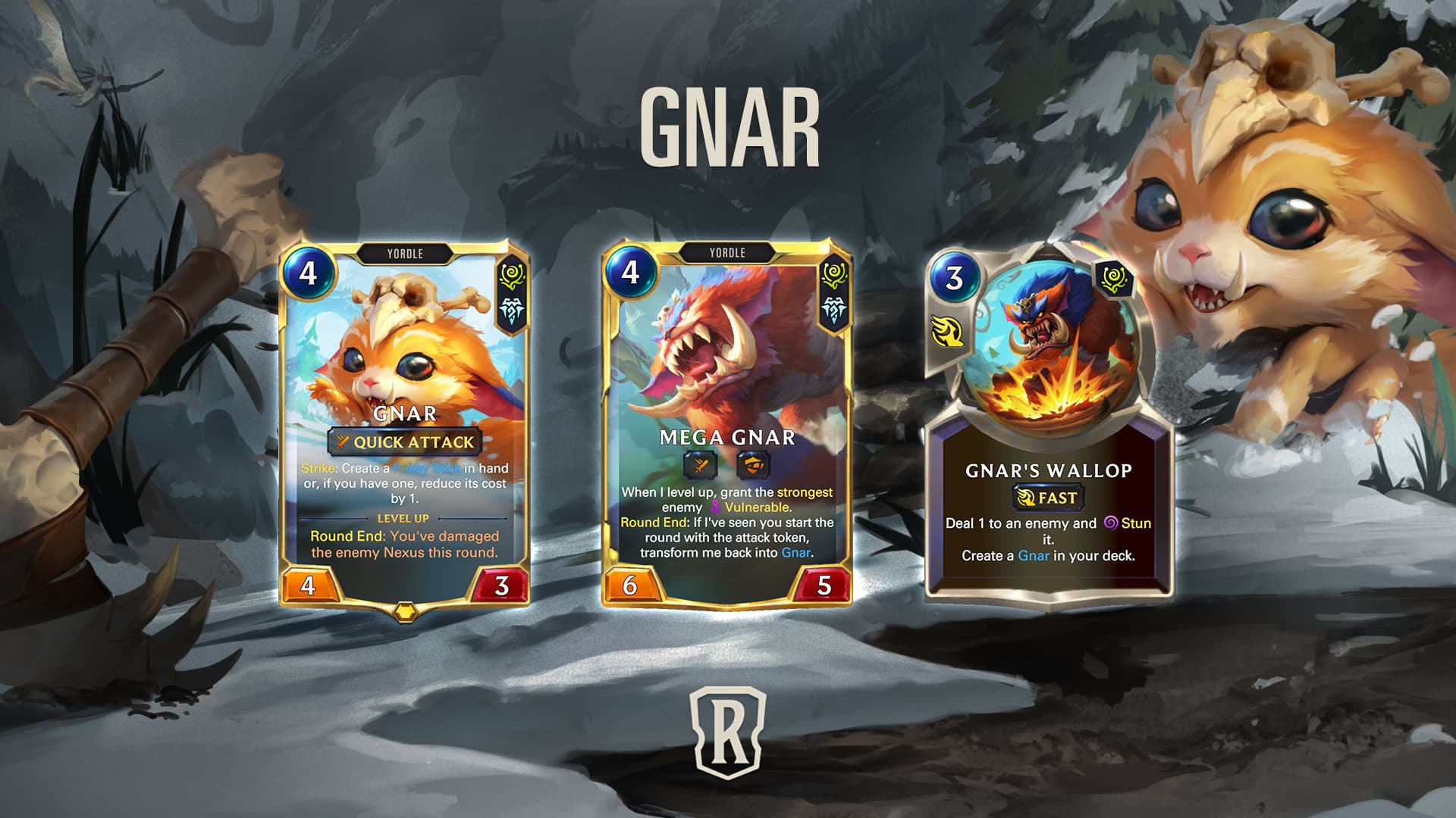 Legends of Runeterra Gnar cards