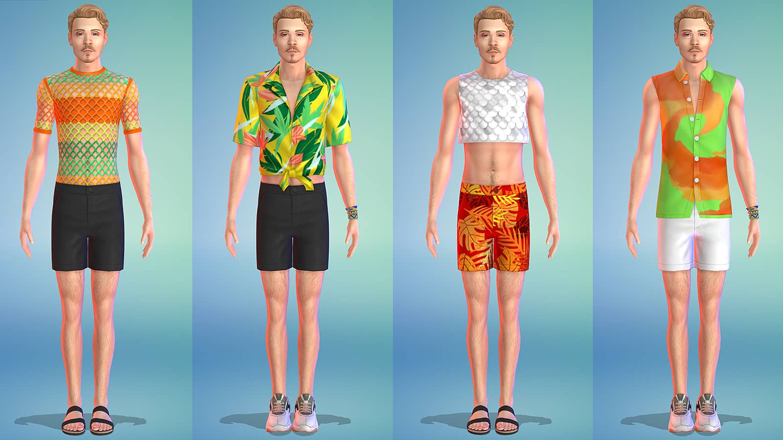 Masculine framed CAS items in The Sims 4 Carnaval Streetwear Kit