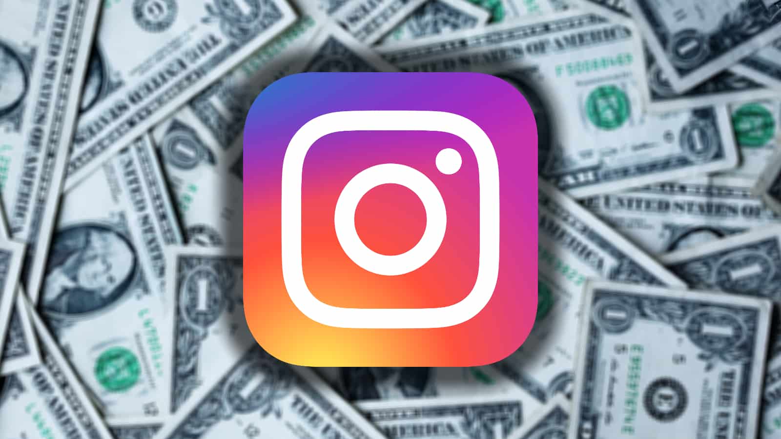 Instagram logo on top of money