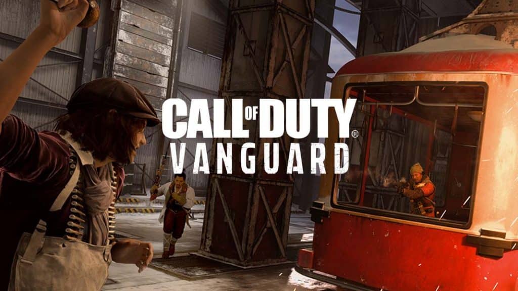 Vanguard characters in gunfight with logo