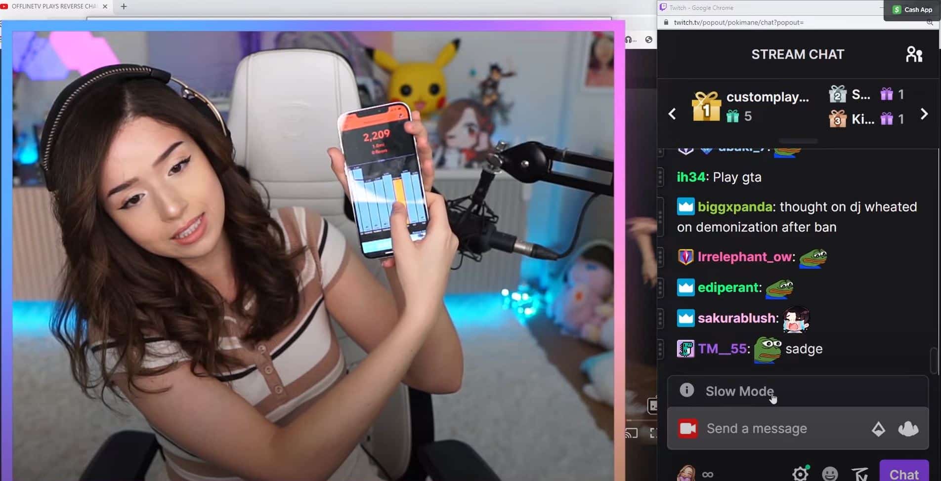 Pokimane counting her steps