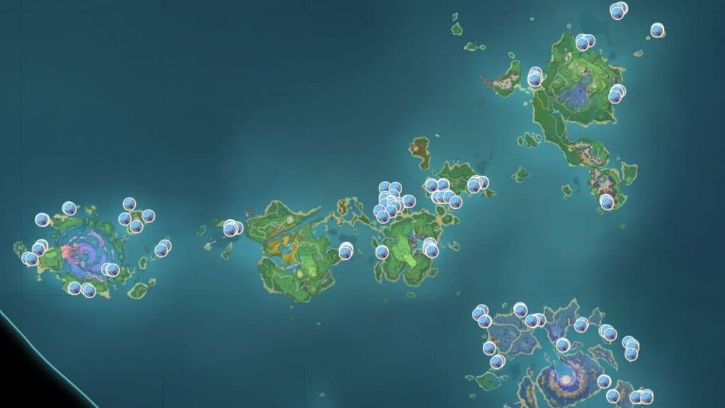 Sea Ganoderma Genshin Impact map