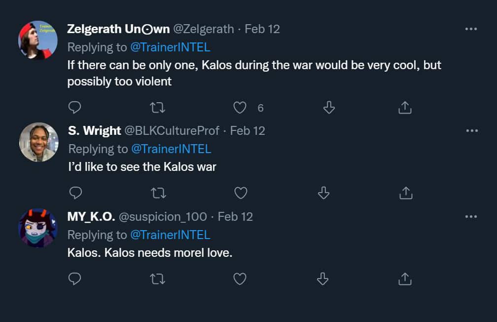 Pokemon fans tweet about Kalos Pokemon Legends screenshot.