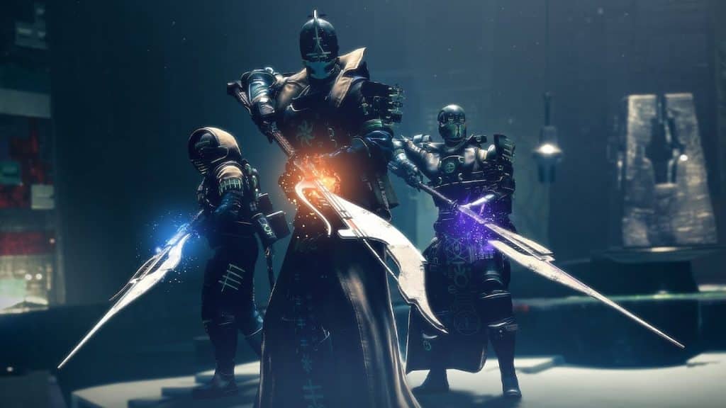 Destiny 2 Season of the Risen key art showing Guardians with the new Glaive weapon