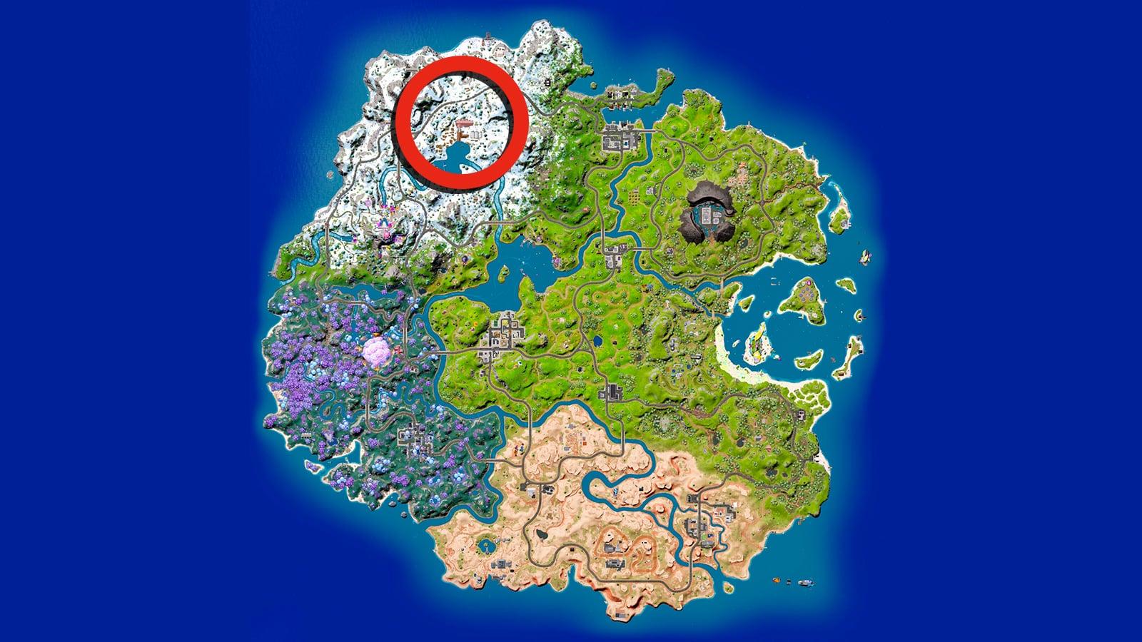 Timber Pine locations on the Fortnite map