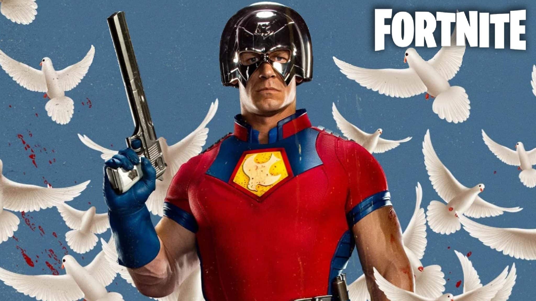 Peacemaker next to Fortnite logo