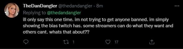 Twitch streamer Dan dangler showing bias