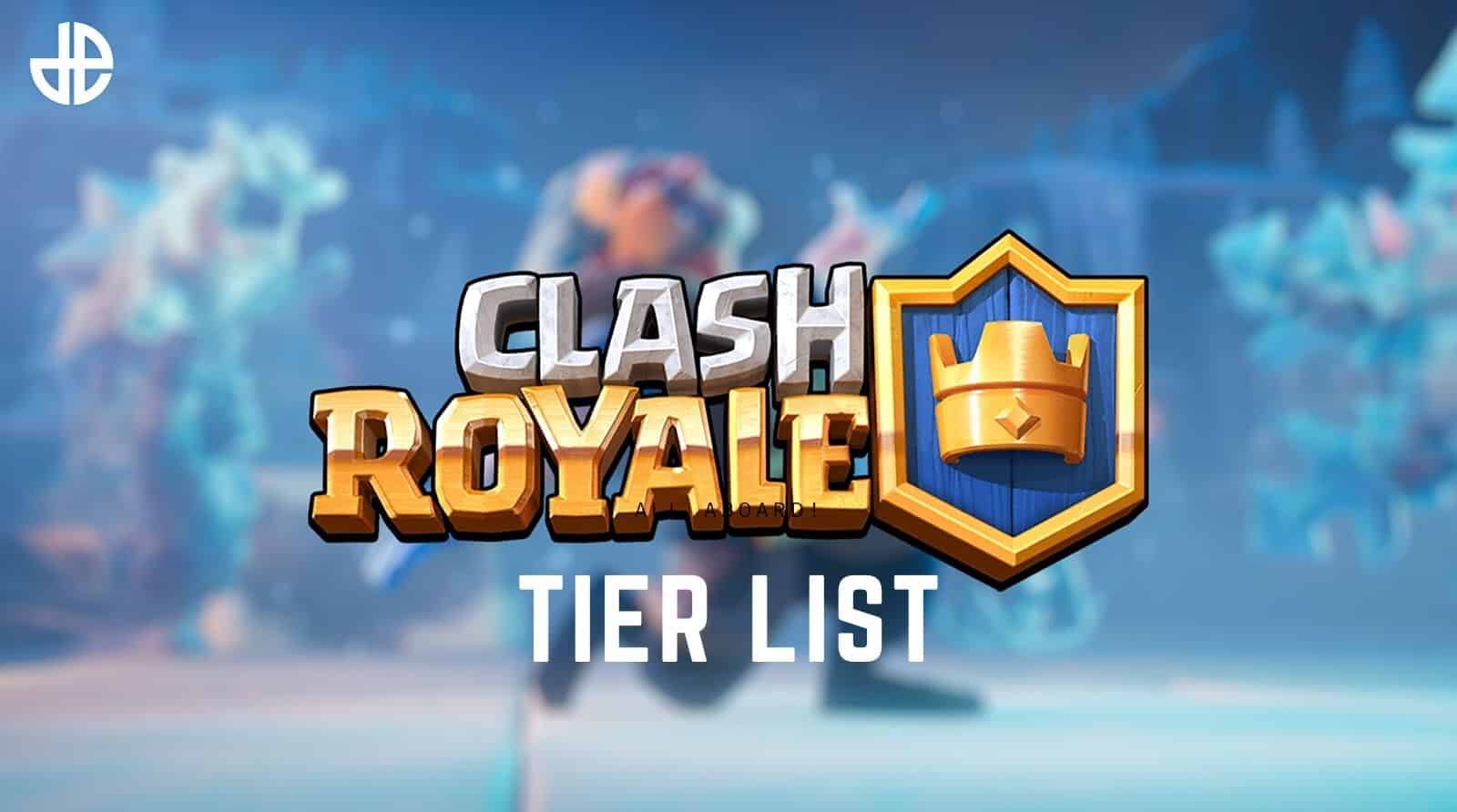 Cover for Clash Royale tier list featuring the frost wizard in the background