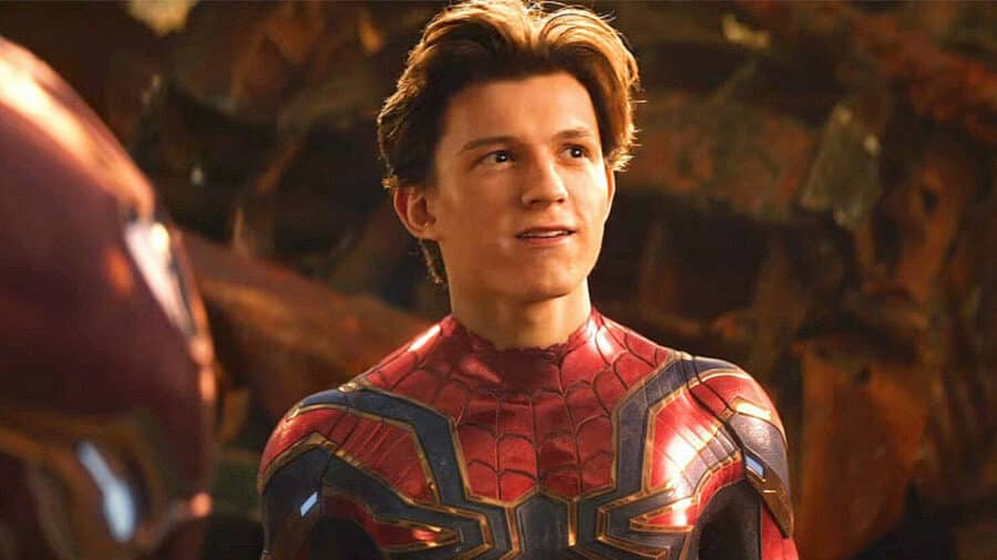 Tom Holland as Spider Man without mask