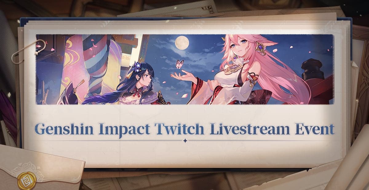 Genshin Impact Twitch livestream event promotional screenshot.