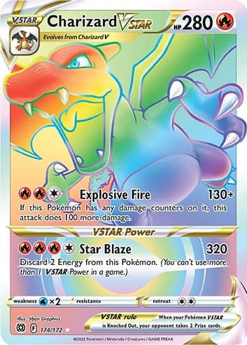 Charizard VSTAR Rainbow Rare card Pokemon Brilliant Stars.
