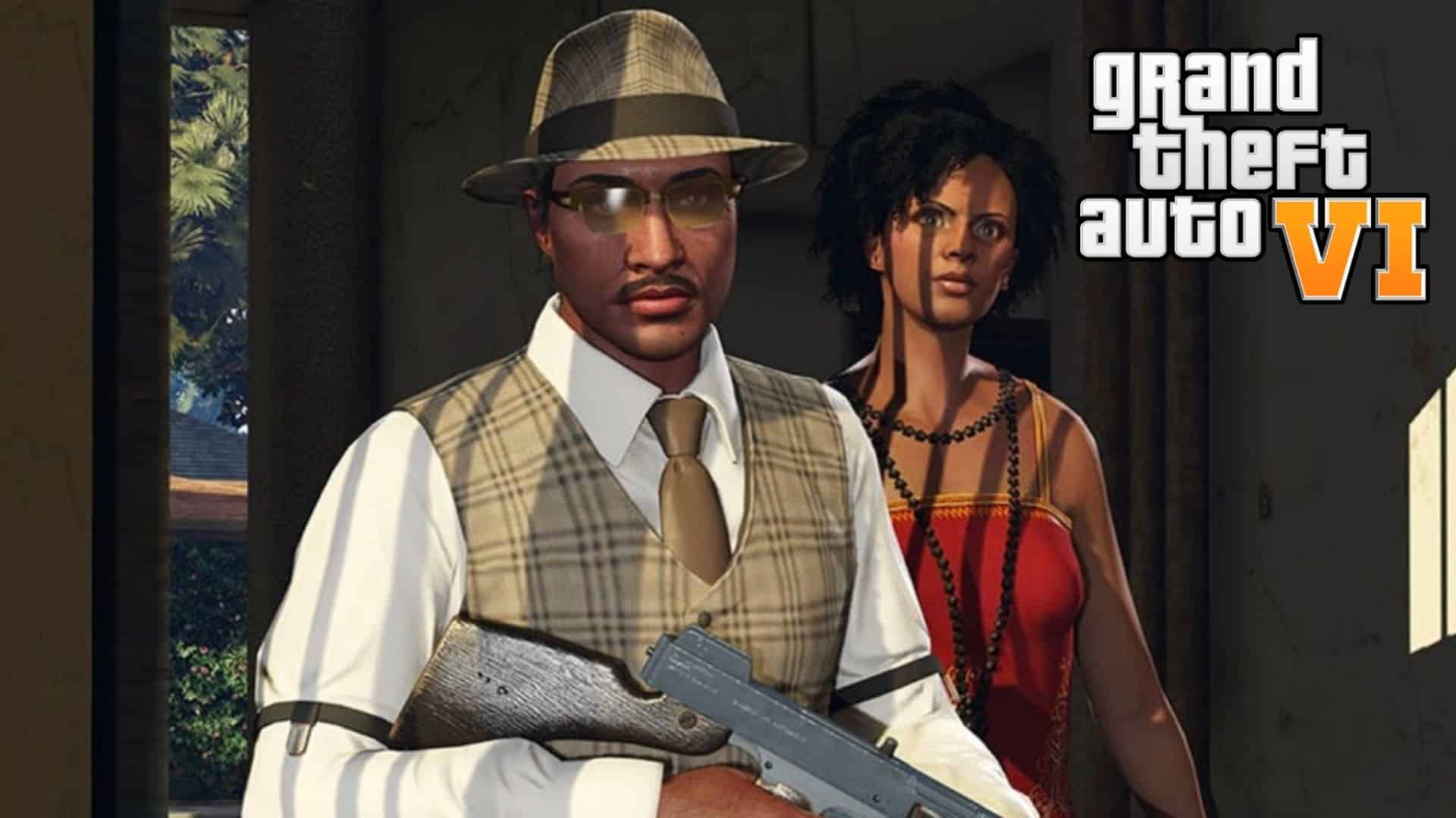 GTA Online characters dressed as gangsters
