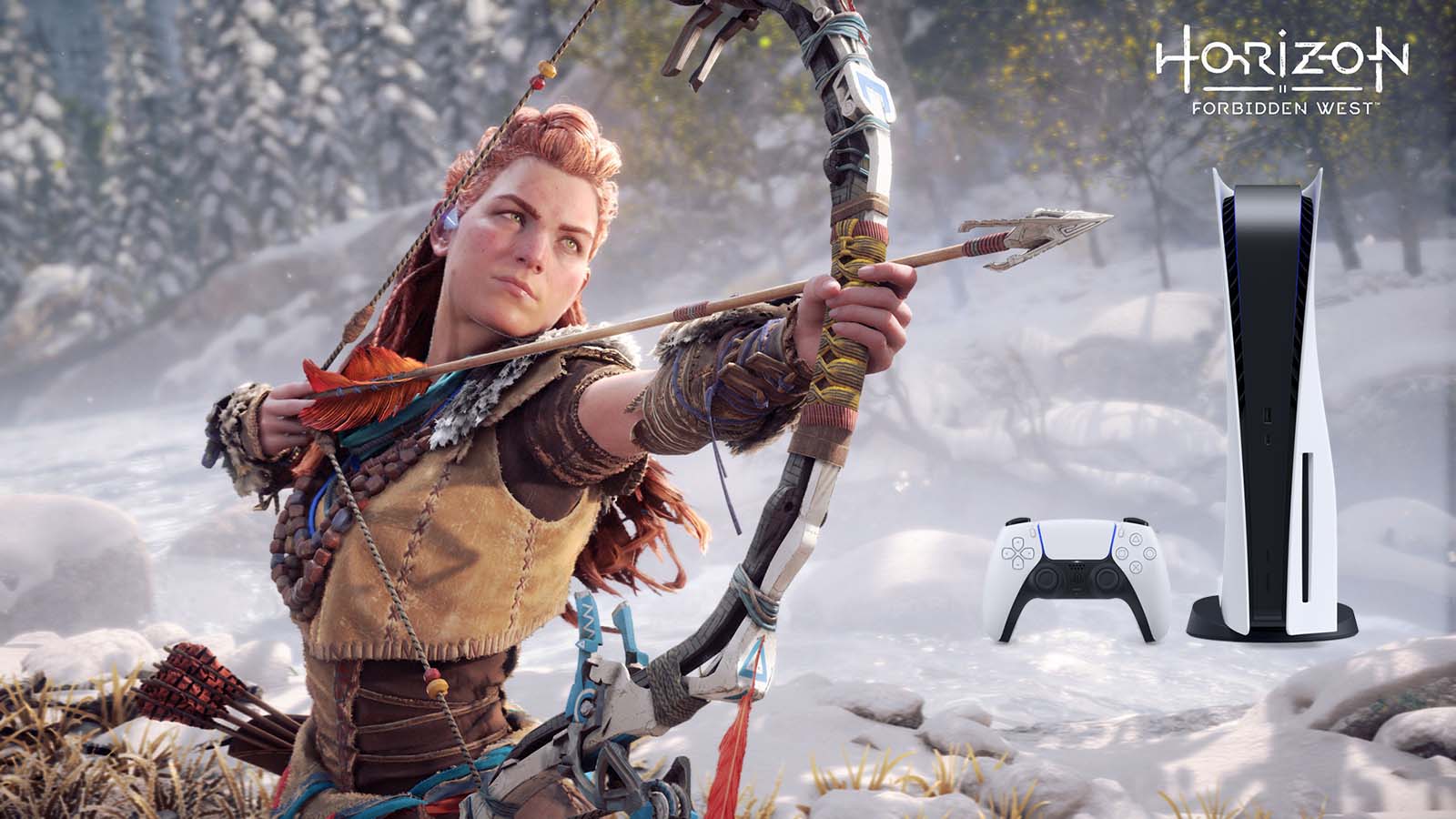 Aloy with bow and PS5