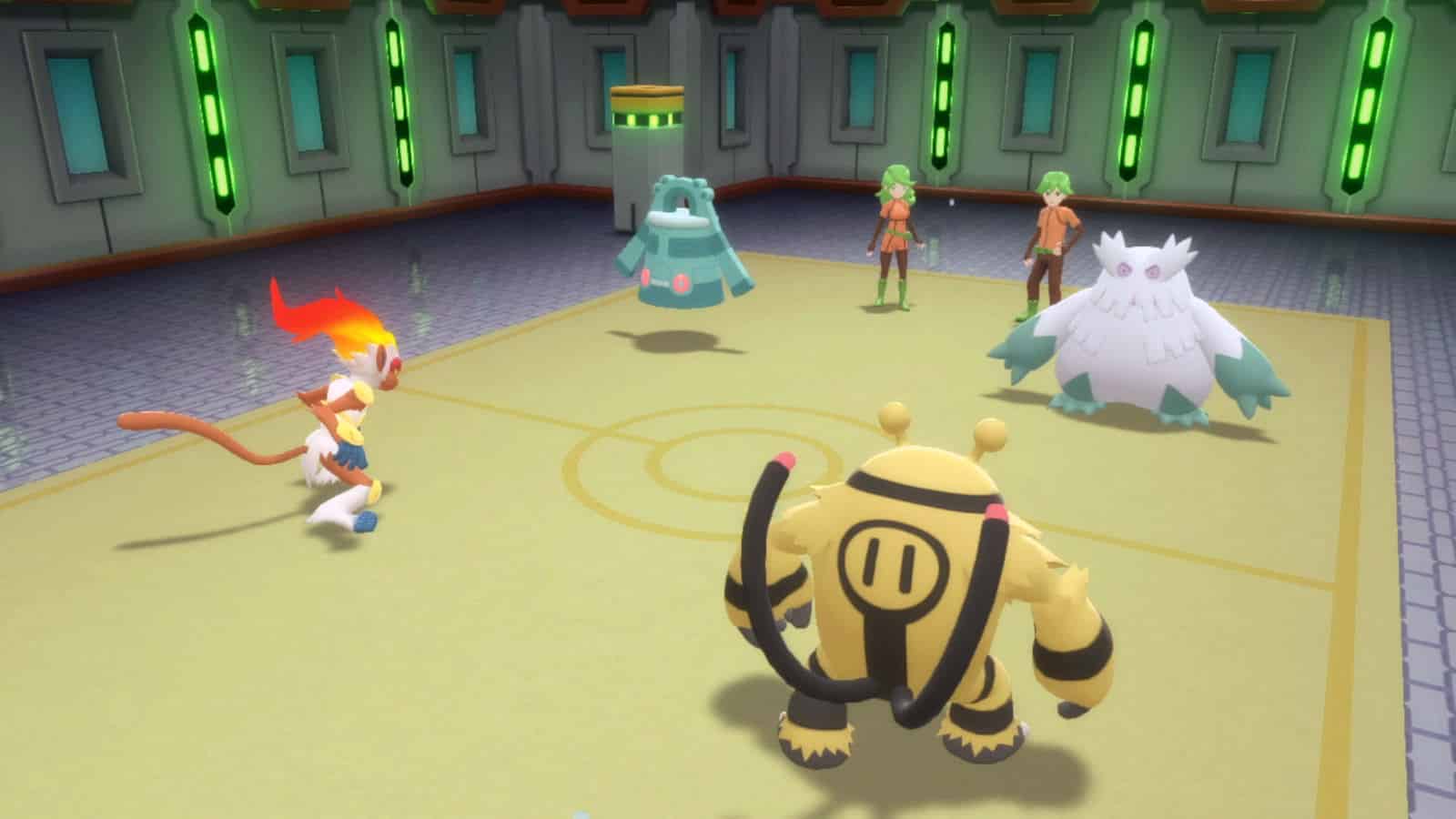 Pokemon Brilliant Diamond & Shining Pearl double battles screenshot.