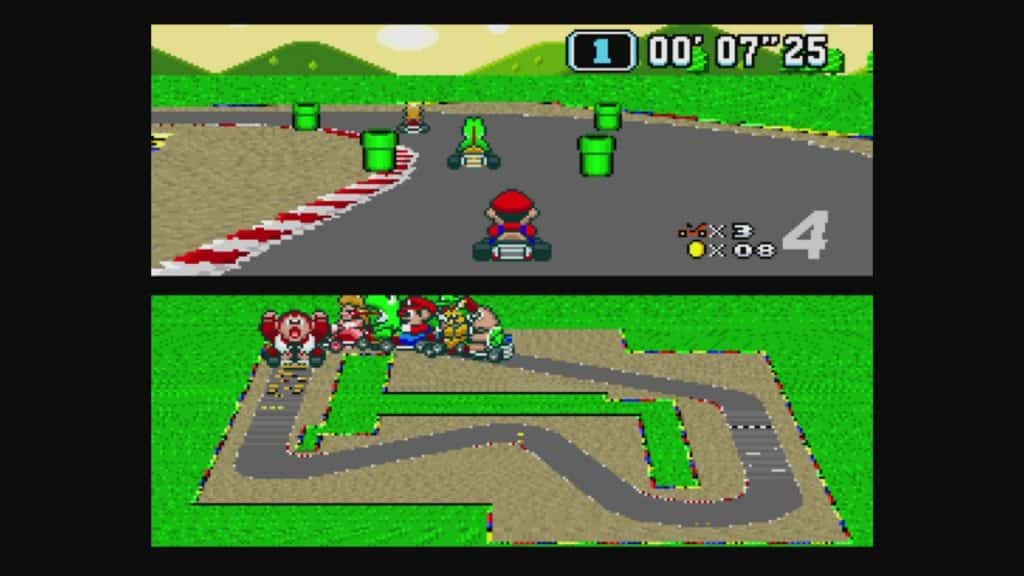 a race in super mario kart