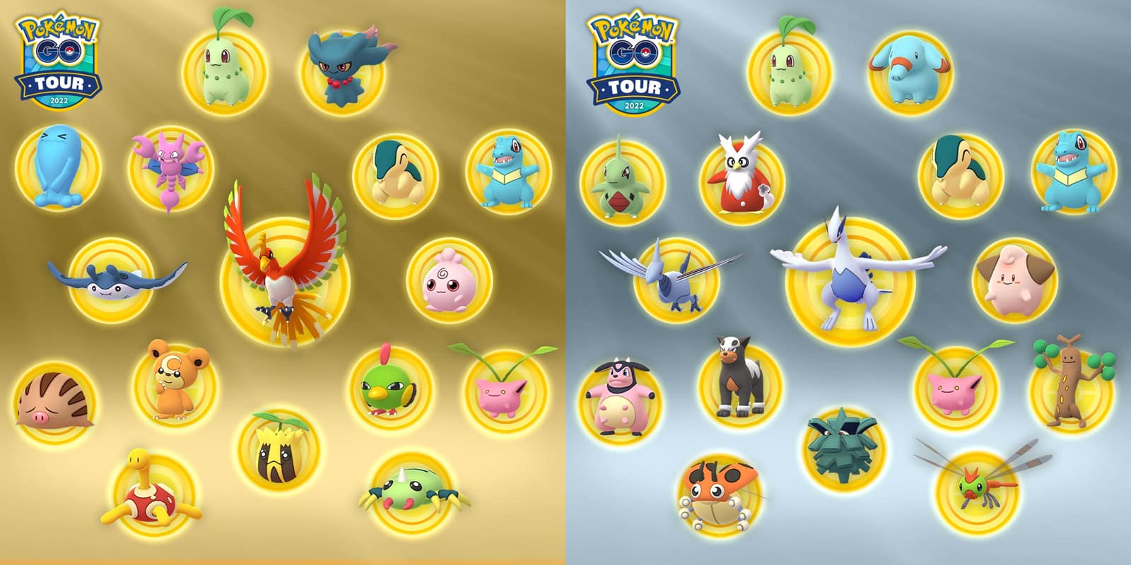 The Gold and Silver exclusives in Pokemon Go Tour Johto