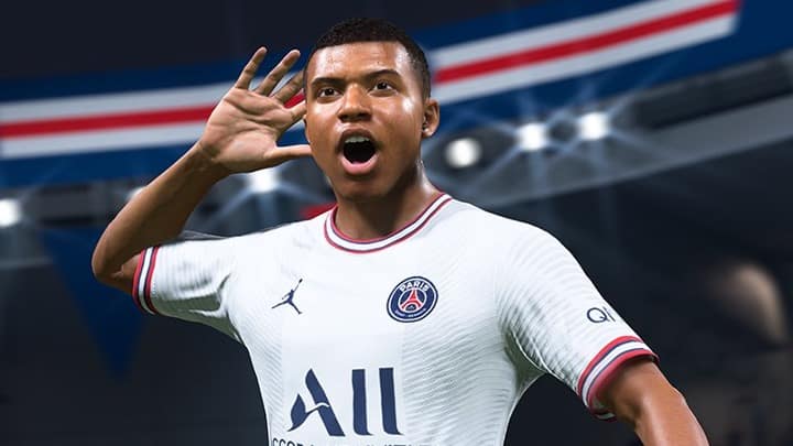 An image of Mbappe in FIFA.